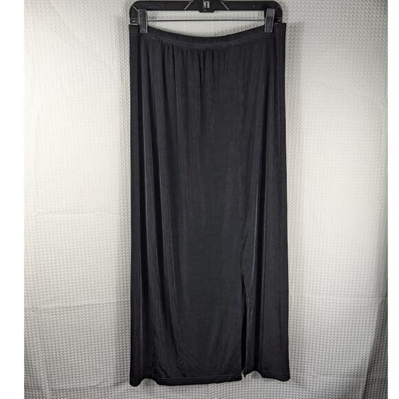 Susan Lawrence Woman 2X Black Maxi Skirt Plus Size Stretch Acetate Spandex USA - Picture 2 of 3